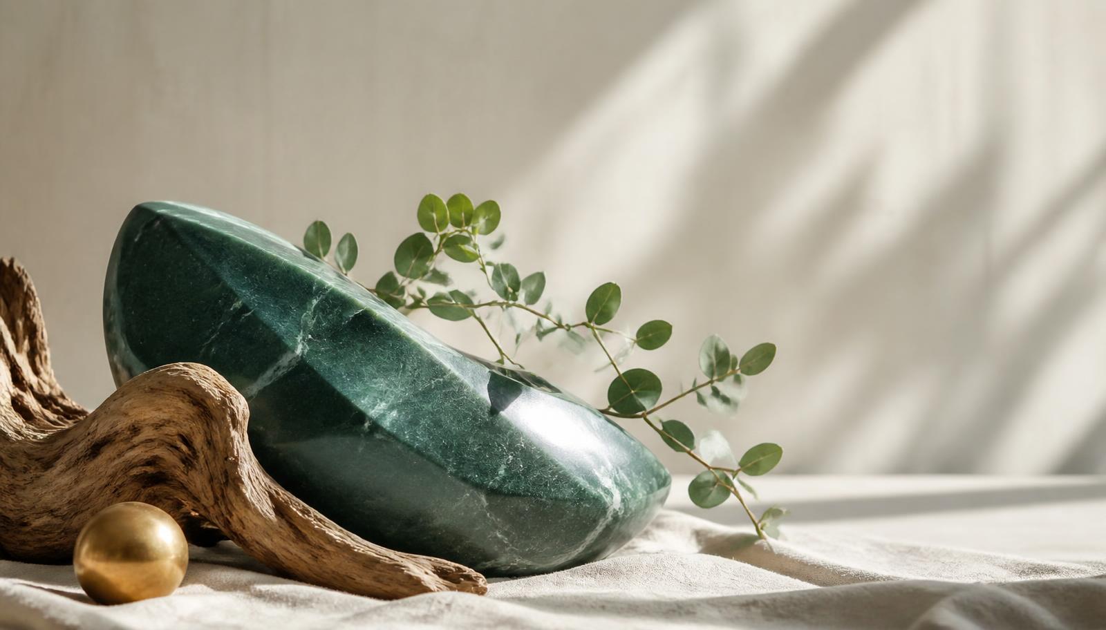 Abstract financial growth composition in emerald green and gold
